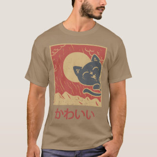 T-shirt Chat japonais Kawaii Anime vintage