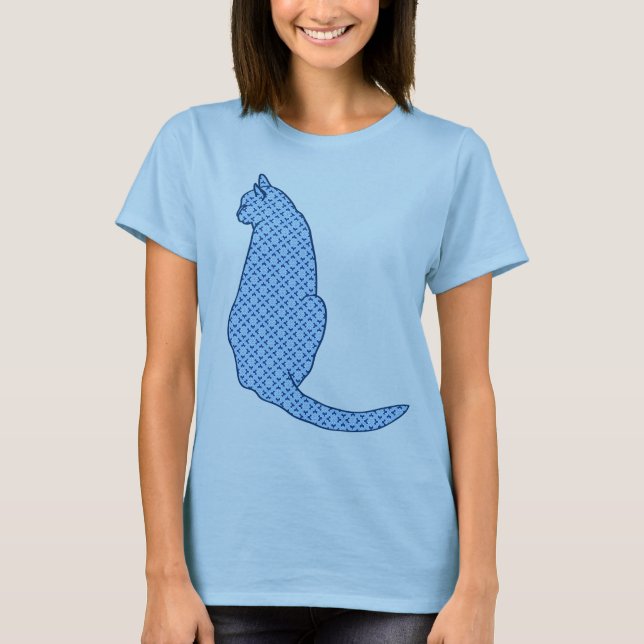 T-shirt Chat japonais - Kimono bleu (Devant)