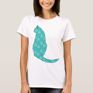 T-shirt Chat japonais - Kimono turquoise