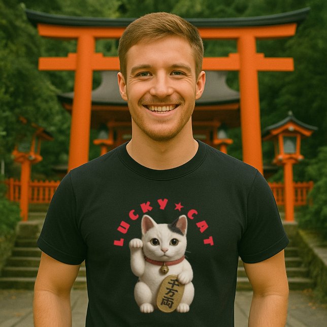 T-shirt Chat japonais Lucky Charm (Images are for illustrative purposes only. It is different from the actual product.)
