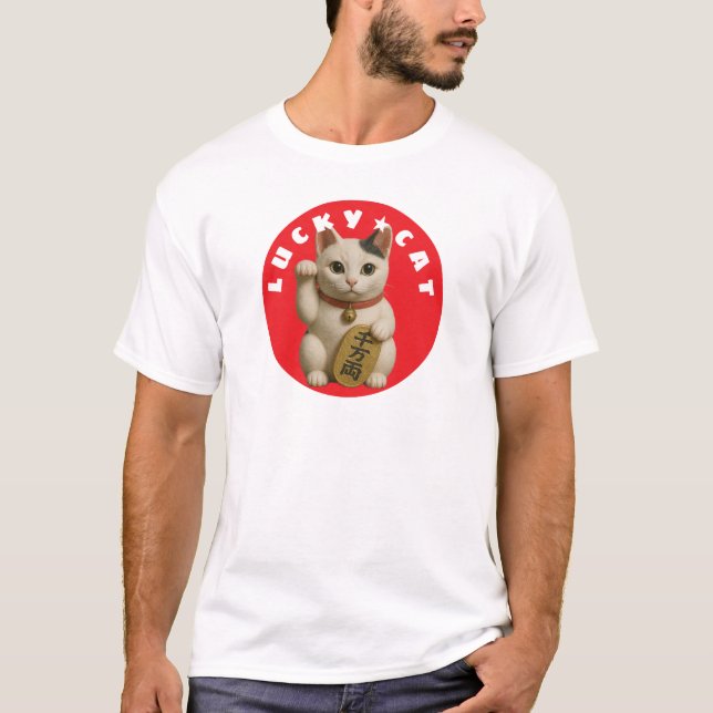 T-shirt Chat japonais Lucky Charm (Devant)