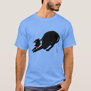 T-shirt Chat Japonais Noir qui grogne en sifflant