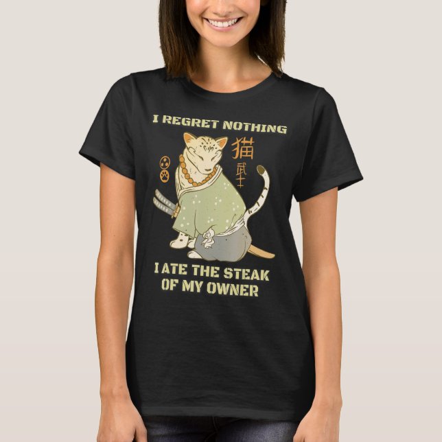 T-shirt Chat japonais Samurai Katana Sameowrai Catana Chat (Devant)