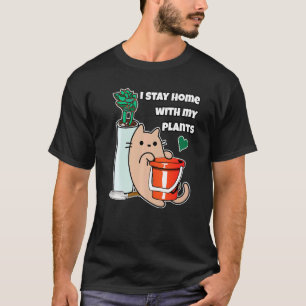 T-shirt Chat jardinier reste à la maison avec mes plantes