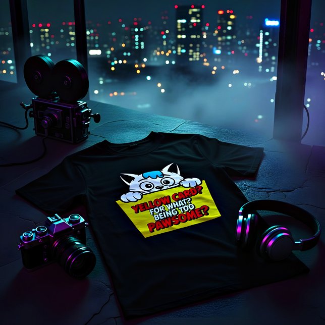 T-shirt chat jaune carte jaune – drôle de chat foo (Créateur téléchargé)