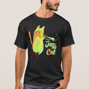 T-shirt Chat jazz jouant de la trompette Chaton musicien