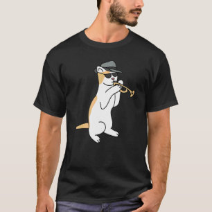 T-shirt Chat Jazz Joueur de Trompette