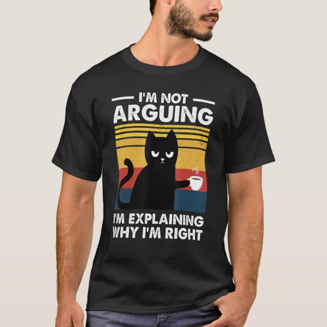 T-shirt Chat Je ne discute pas, j'explique simplement pour (Devant)