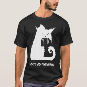 T-shirt Chat je ne fais pas le matin