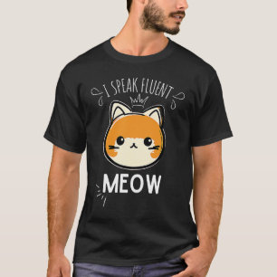 T-shirt Chat Je parle félin miaou chat ironique citation