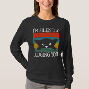 T-shirt Chat Je vous juge en silence Vintage rétro