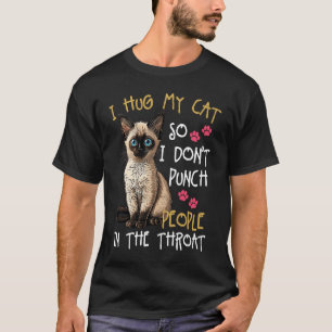 T-shirt Chat J'Embrasse Mon Chat Donc Je Ne Punche Pas Les