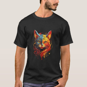 T-shirt Chat joli et coloré pour femmes Filles Hommes Garç