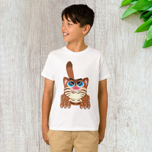T-shirt Chat jouant avec Big Blue yeux amusant Whimsical K