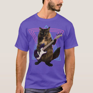 T-shirt Chat jouant de basse guitare 1