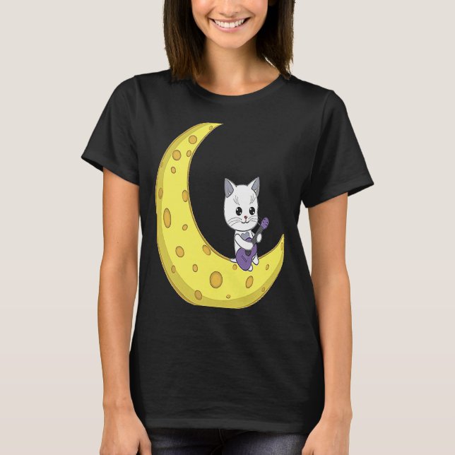 T-shirt Chat jouant de la guitare (Devant)