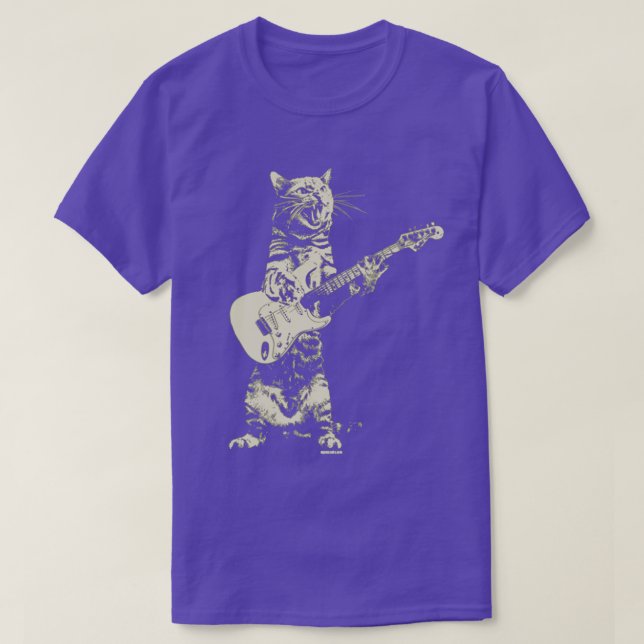 T-shirt Chat jouant de la guitare (Design devant)