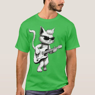 T-shirt Chat jouant de la guitare 3