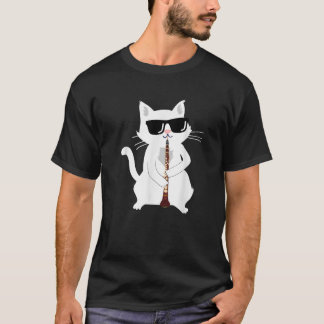 T-shirt Chat jouant du hautbois