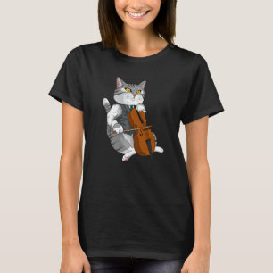 T-shirt Chat jouant du violoncelle instrument de musique v