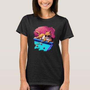 T-shirt Chat Jouer billard de piscine dans le salon Chats