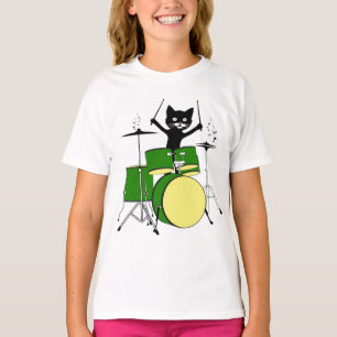 T-shirt Chat Jouer Des Tambours, Chat Drôle Jouer Des Tam