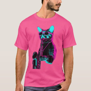T-shirt Chat Jouer Du Jazz Sur Saxophone