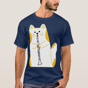 T-shirt Chat Jouer Le Clarinet