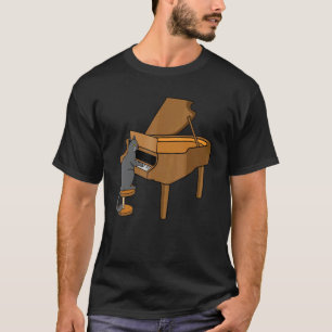 T-shirt Chat Jouer Piano Musique Lecteur Musicien enseigna