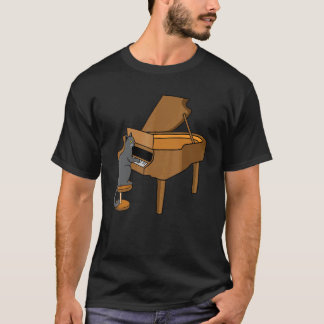 T-shirt Chat Jouer Piano Musique Lecteur Musicien enseigna
