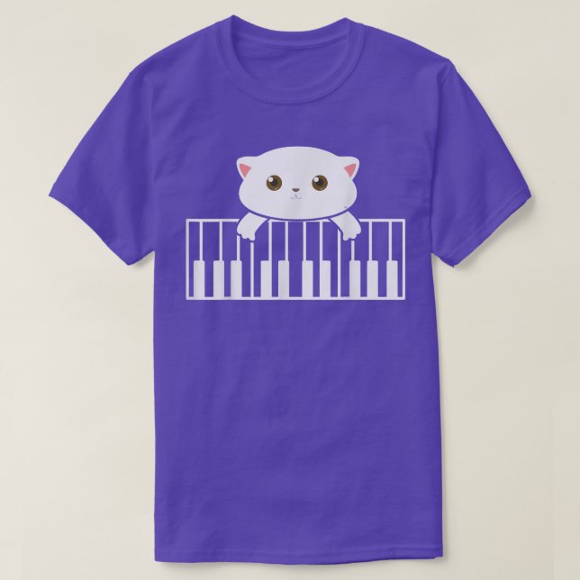T-shirt Chat Jouer Piano Musique Lover Chat Propriétaire P (Design devant)