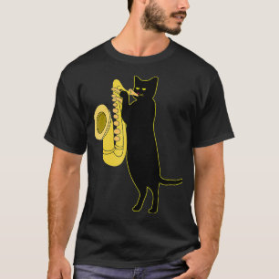 T-shirt Chat Jouer SaxophoneCool Wind Instrument Sax