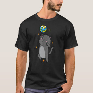 T-shirt Chat Jouer Volley-ball Sport Hobby Animaux