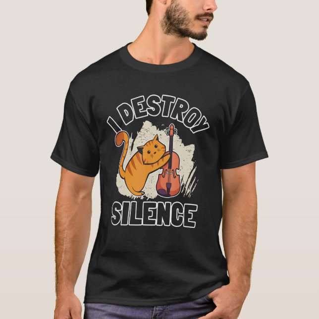 T-shirt Chat Joueur de Violon Violon (Devant)