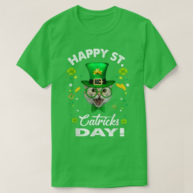 T-shirt Chat Jour de la Saint Patrick St Catricks Jour Cha (Design devant)