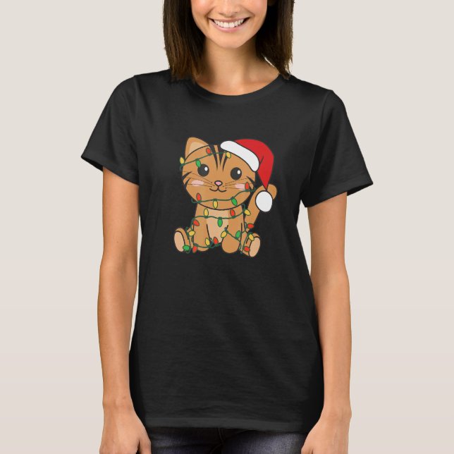 T-shirt Chat Joyeux Noël Animaux d'hiver Chats Noël (Devant)