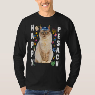 T-shirt Chat juif Kippah Happy Pesach Matzah Passover Hol