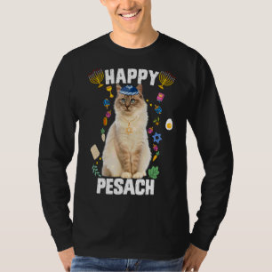 T-shirt Chat juif Kippah Happy Pesach Matzah Passover Hol