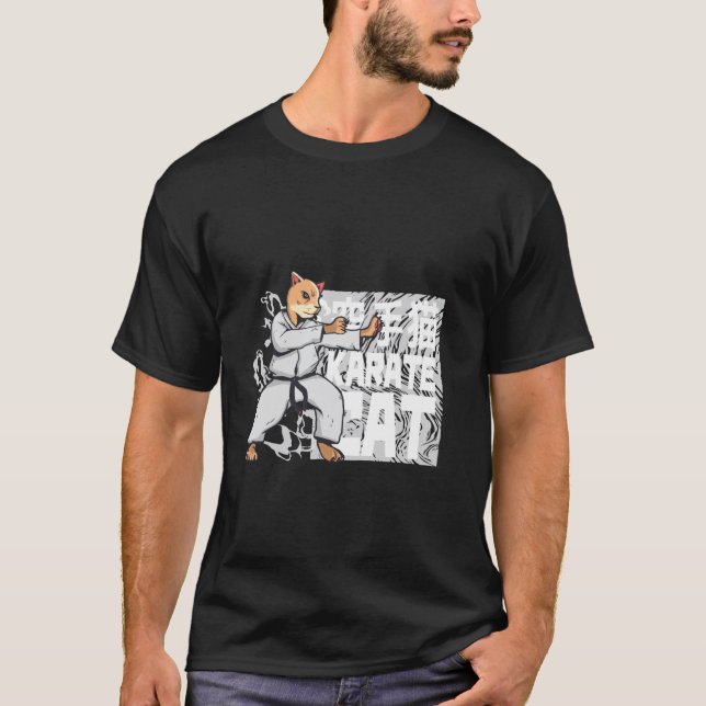 T-shirt Chat Karaté - Arts Martiaux Drôles (Devant)
