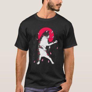 T-shirt Chat Karaté Parodie Red Sun Samouraï