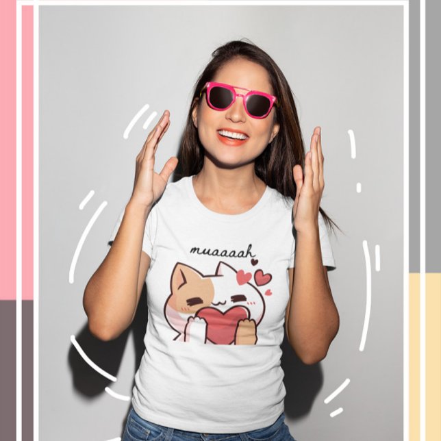 T-shirt Chat Kawaii Cutie (Créateur téléchargé)