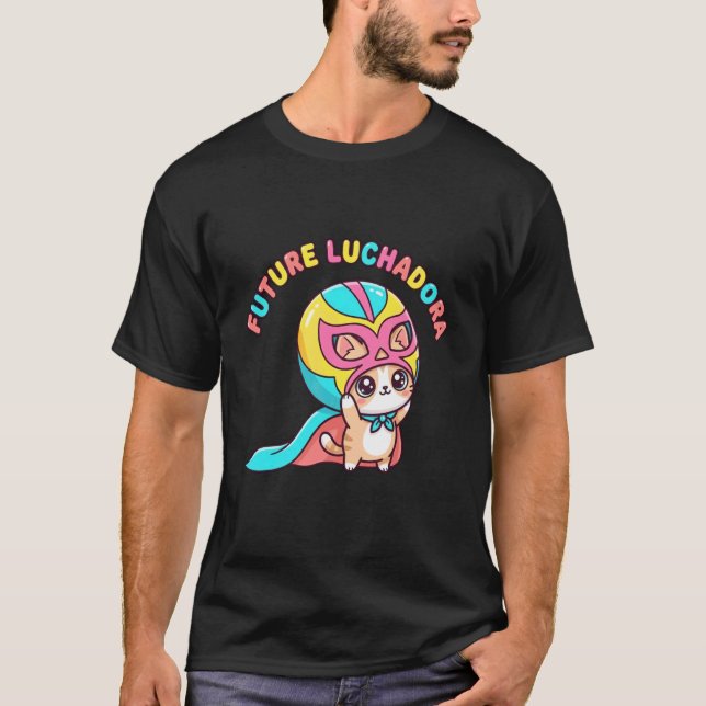 T-shirt Chat Kawaii Future Luchadora Masque de Lutte Migno (Devant)