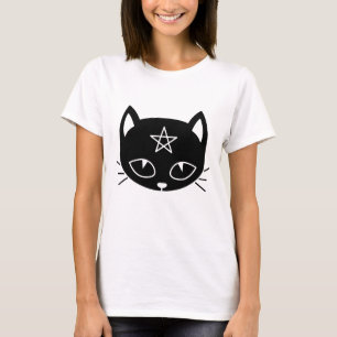 T-shirt Chat Kawaii Pagan noir