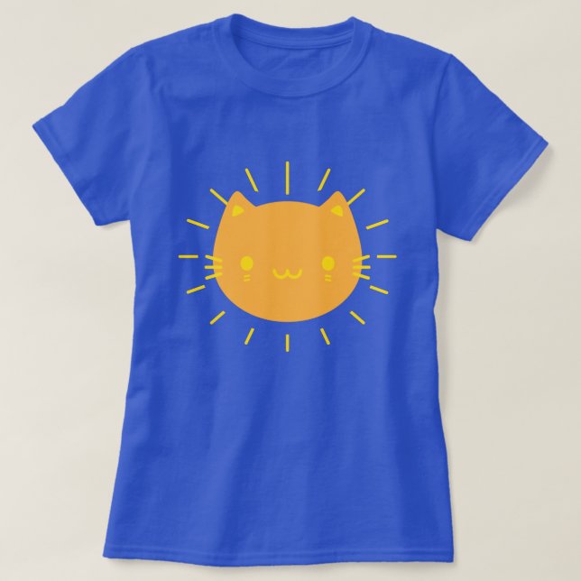 T-shirt Chat Kawaii Sunshine (Design devant)