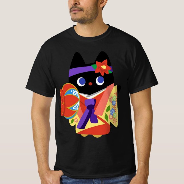 T-shirt Chat Kimono d'Okinawa (Devant)