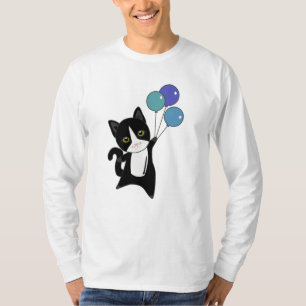 T-shirt Chat Kitten Ballons mignons Animaux noirs Chats