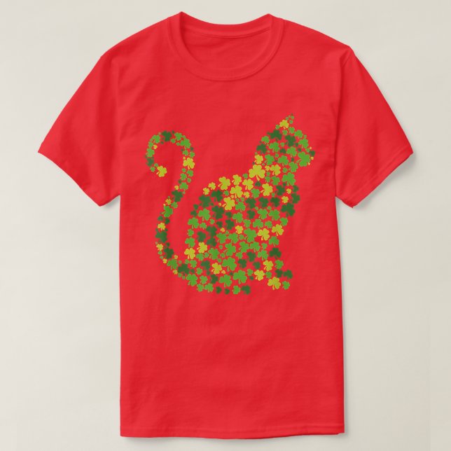 T-shirt Chat Kitten Lucky Shamrock Jour de la Saint Patric (Design devant)