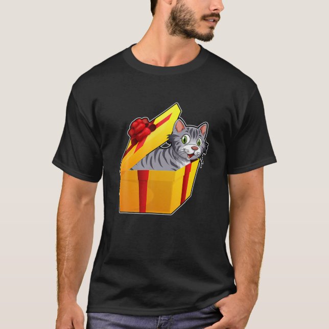 T-shirt Chat Kitten Noël boîte de présentation mignonne an (Devant)