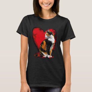 T-shirt Chat Kitten Valentines Mères Fête des pères Rouge