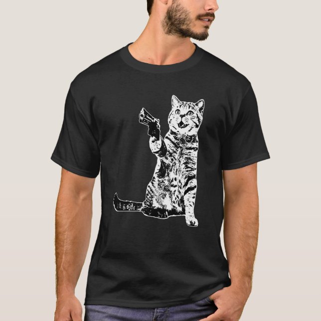 T-shirt Chat Kitty Chien de combat (Devant)